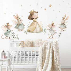 Adesivo murale - Piccole principesse nel prato