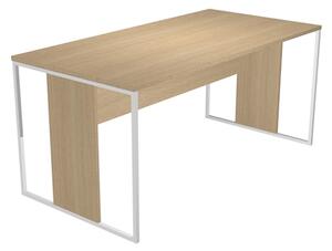 Scrivania ARTEXPORT BLADE L160xP80 cm struttura bianca piano rovere ch