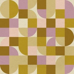 Carta da parati Geometria modulare nei toni del rosa e del senape, Parati astratta classici, a00770v1 : Uwalls.it