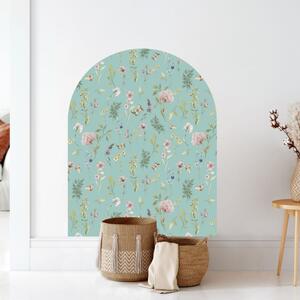 Adesivo murale per ingresso – Arco floreale con farfalle