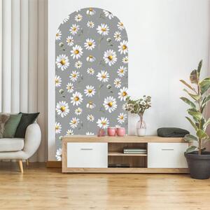 Adesivo murale dietro il mobile – Arco con margherite
