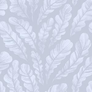 Carta da parati Grandi piume nei toni del grigio-azzurro chiaro, Parati fiori e piante classici, a00839v1 : Uwalls.it