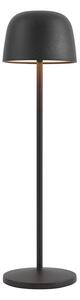 Lampada da tavolo nera con LED ricaricabile con stazione di ricarica IP65 - Raika