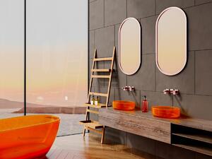 Lavabo da appoggio rotondo traslucido 40 cm in Resina Arancione - SPAVO