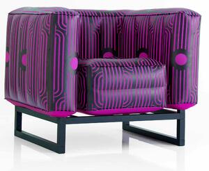 Poltrona YOMI NEP LUMINOSO Aluminium Dimensioni 70x83x h77 cm peso 12 kg, seduta gonfiabile in TPU colore Aluminium con seduta PINK