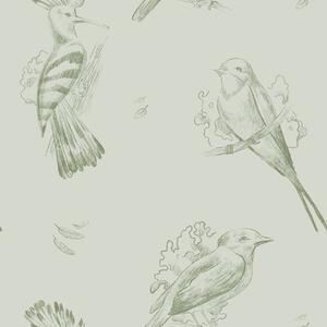Carta da parati Toile con uccelli: schizzi di uccelli su sfondo, Parati animali classici, Parati animali uccelli classici, a00656v1 : Uwalls.it