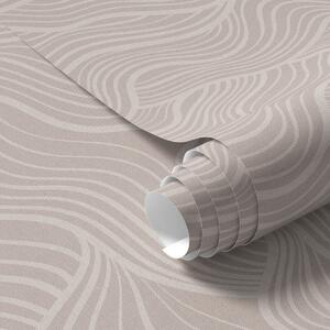 Carta da parati Linee ondulate tono su tono su beige caldo, Parati astratta classici, a00681v1 : Uwalls.it