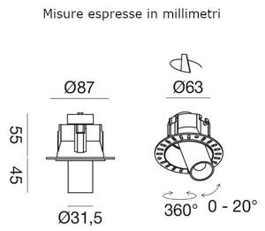 Faretto incasso gea led gfa1693 led orientabile alluminio nero cartongesso - Gea Led