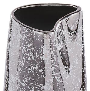 Vaso Decorativo Argento gres porcellanato 27 cm Accessorio Per La Casa Da Tavolo Pezzo Stile Glamour Beliani