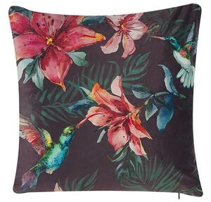 Set di 2 cuscini decorativi in velluto multicolore 45 x 45 cm motivo Tropicale Stampa floreale Fodere Sfoderabili Chiusura con Cerniera Beliani