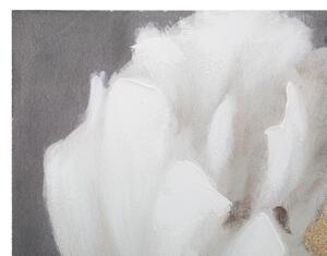Dipinto Su Tela White/Gold Flower Cm 80X3,7X100