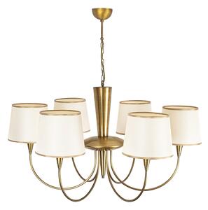 Lampadario a catena PARDO 6xE27/40W/230V oro/crema