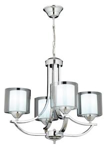 Lampadario a sospensione con catena NOVARA 4xE27/40W/230V cromo lucido