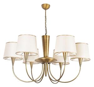 Lampadario a catena PARDO 6xE27/40W/230V oro/crema