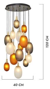 Lampadario a sospensione con cavo CACTUS 16xG9/5W/230V rame/grigio/bianco
