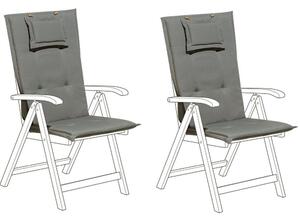 Set di 2 cuscini per sedie da giardino Cuscino per schienale in poliestere grigio Design moderno Cuscino per esterni Beliani