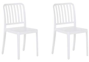 Set di 2 sedie in plastica resistente alle intemperie bianco Beliani
