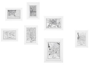 Set di 7 cornici per foto bianche in MDF varie dimensioni quadri multi foto Beliani