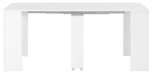 Tavolo da Pranzo Estensibile Bianco Lucido 175x90x75 cm