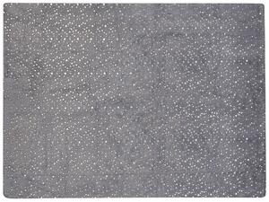 Coperta in poliestere grigio 130 x 180 cm copriletto plaid motivo stella dorato soggiorno camera da letto Beliani