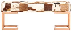 Panca 110 cm Marrone Patchwork in Vera Pelle di Capra