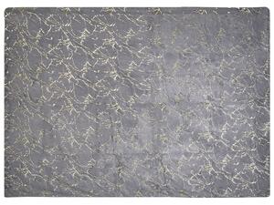 Coperta in poliestere grigio 130 x 180 cm copriletto plaid in marmo dorato motivo soggiorno camera da letto Beliani