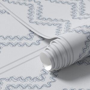 Carta da parati Zigzag in pizzo, blu freddo, Parati astratta classici, a00689v1 : Uwalls.it