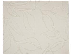 Coperta in cotone beige 130 x 160 cm motivo floreale in rilievo lavorato a maglia copriletto stile boho soggiorno camera da letto pezzo Beliani