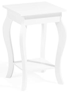 Tavolino di colore bianco con ripiano portaoggetti decorato con gambe cabriole in stile vintage retrò Beliani