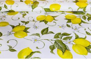 Tessuto al metro - tela cotone tovagliata - Limone, alt. 140 cm