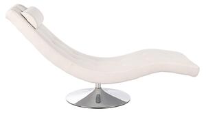 Poltrona Chaise Longue 180x60x90 Cm In Similpelle Bianca