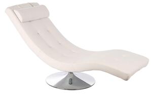 Poltrona Chaise Longue 180x60x90 Cm In Similpelle Bianca