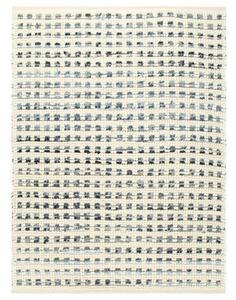 Tappeto in Lana e Cotone Denim 160x230 cm Blu/Bianco