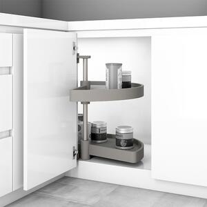 Emuca Cestello girevole per mobile da cucina, 180Âº, modulo 800 mm, Plastica, Grigio