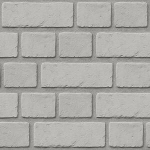 Carta da parati Texture mattone grigio chiaro con bordi sfumati, Parati classici in stile loft, a00878 : Uwalls.it