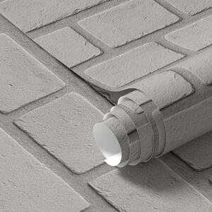 Carta da parati Texture mattone grigio chiaro con bordi sfumati, Parati classici in stile loft, a00878 : Uwalls.it