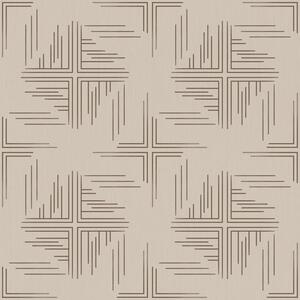Carta da parati Griglie di linee in cacao con piccole croci centrali, beige, Parati astratta classici, a00911 : Uwalls.it