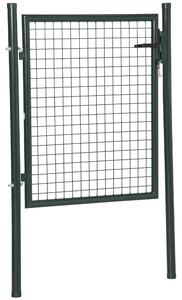 HOMCOM Cancello da Giardino in Acciaio Antiruggine, Cancelletto da Giardino con Serratura e 3 Chiavi, 97x150cm, Verde|Aosom