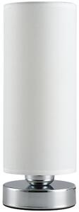 HOMCOM Lampada da tavolo a touch luce regolabile per camera da letto studio soggiorno in metallo cotone bianco Diametro 10.8 x 30Acm