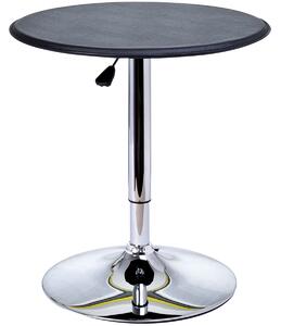 HOMCOM Tavolino da Bar Cromato, Tavolo Rotondo Regolabile in Altezza con Sistema Lift Up, Piano Rotondo Girevole 360° Φ63x67-93cm