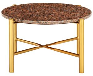 Tavolino da Caffè Marrone 60x60x35 cm Pietra Vera Testura Marmo
