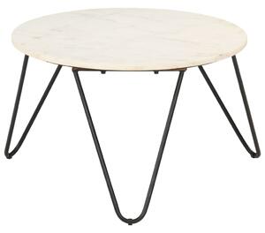 Tavolino da Caffè Bianco 65x65x42 cm Pietra Vera Testura Marmo