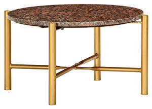 Tavolino da Caffè Marrone 60x60x35 cm Pietra Vera Testura Marmo