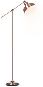 HOMCOM 148cm Lampada da Terra con Paralume Regolabile, Base Rotonda, Interruttore a Pedale, in Metallo, Bronzo, 68.5x25x148cm