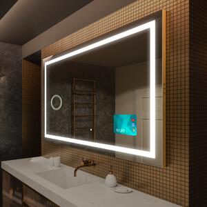 Specchio bagno retroilluminato LED L15 smart specchio per bagno con Stazione meteo Wi-Fi sinistra, Altoparlante Bluetooth