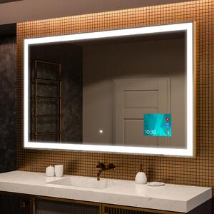 Specchio bagno retroilluminato LED L01 smart specchio per bagno con Stazione meteo Wi-Fi sinistra, Altoparlante Bluetooth