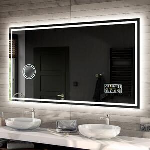 Specchio bagno retroilluminato LED L49 smart specchio per bagno con Stazione meteo Wi-Fi sinistra, Altoparlante Bluetooth