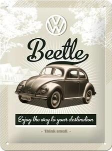 Cartello in metallo Volkswagen Vw - Beetle Retro, (15 x 20 cm)