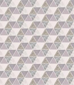 Carta da parati Triangoli con inserti testurizzati, mix lilla-grigio, Parati astratta classici, a00917 : Uwalls.it