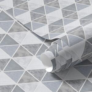 Carta da parati Geometria triangolare in fresche tonalità blu-grigio, Parati astratta classici, a00917v1 : Uwalls.it